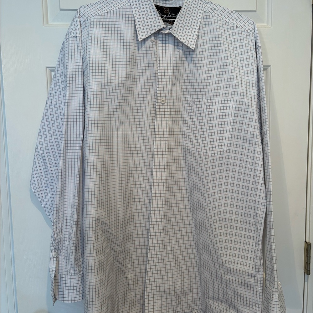 Wrangler George Strait Men's White and Blue Checkered Shirt